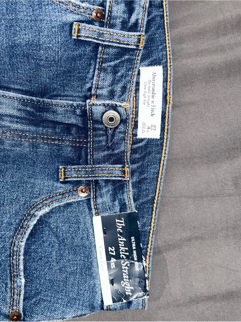 Abercrombie & Fitch Women’s Blue Ankle Straight Jeans
